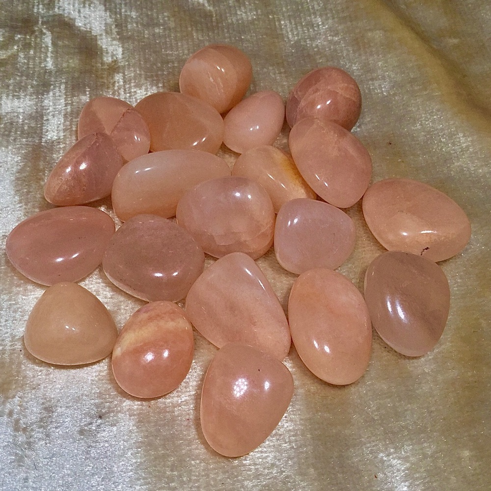 (2) Peach Moonstone Tumbled Crystals - Picture 2 of 9
